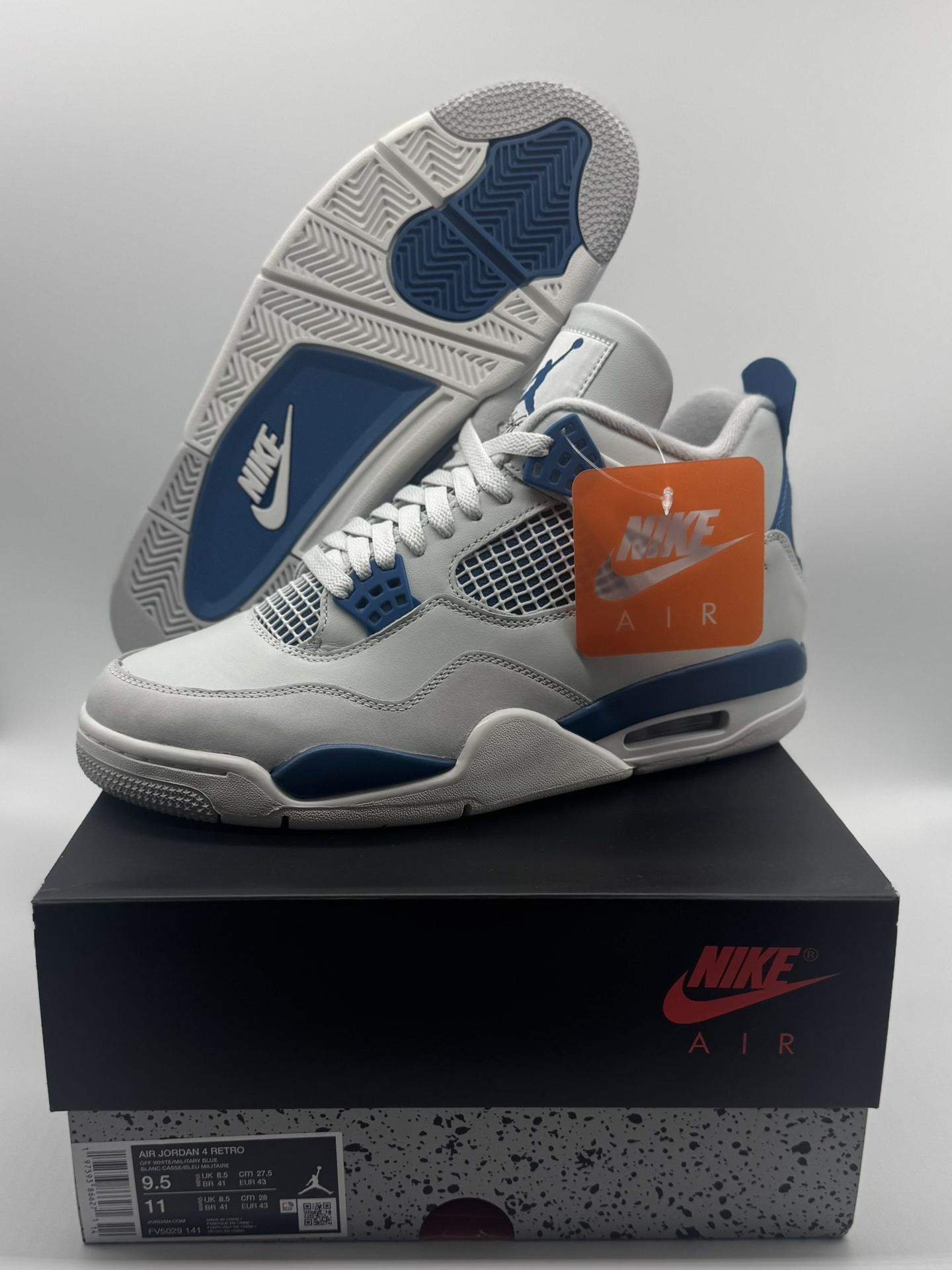 Nike Air Jordan Retro 4 Military Blue 2024 FV5029-141 Men’s Size 9.5 DS