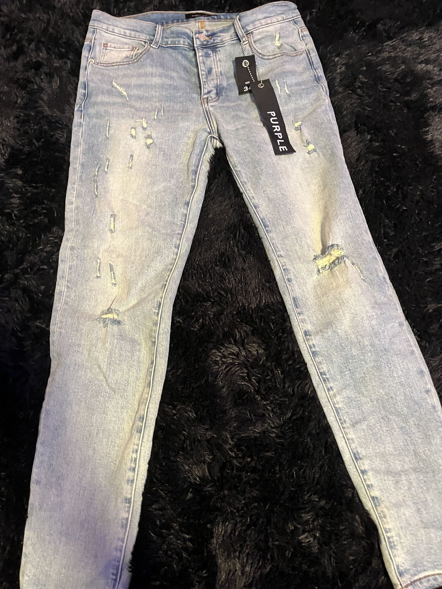 Purple Jeans Size 34 Light Blue