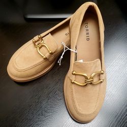 NWT - Torrid Tan Faux Suede Loafers Women's Size 7WW
