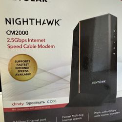 NETGEAR CM2000-100NAS NIGHTHAWK 2.5GBPS INTERNET SPEED CABLE MODEM