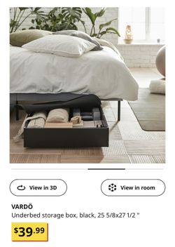 IKEA VARDO Underbed storage box black for Sale in Los Angeles CA OfferUp