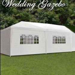 10 X 20 Outdoor Wedding Party Tent Camping Shelter Gazebo Canopy with Removable Sidewalls Easy Set Gazebo BBQ Pavilion Canopy Cater Events