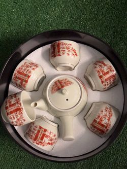 Ceramic Tea Set with 6 Cups