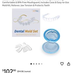 Custom Night Guard for Bruxism, Teeth Grinding & Clenching, Comfortable & BPA-Free Mouthguard, Includes Case & Easy-to-Use Mold Kit, Relieves Jaw Tens