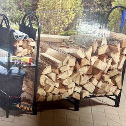 Brand New: Heavy Duty Firewood Stand with Tote, Shelf and Chain