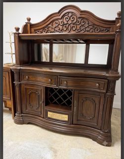 Tradition home bar with hutch
