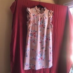 Peach Floral Summer Short Dress