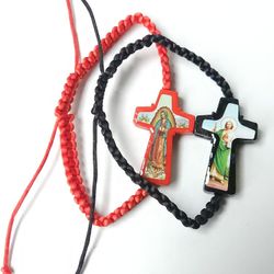 Thread Adjustable Bracelet Virgen De Guadalupe San Judas 