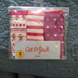 New VALENTINES Cat & Jack 3 Pack Briefs
