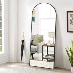 65 x 24 Inch Black Arch Full Length Body Mirror, Suitable for Leaning or Wall Hanging