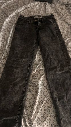Black Washed Straight Leg Jeans