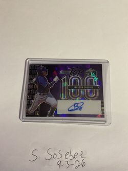 2023 Leaf Metal Top 100 Purple Crystal 5/6 Jackson Chourio #T1-JC3 Auto