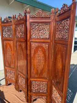 Vintage hand carved room divider