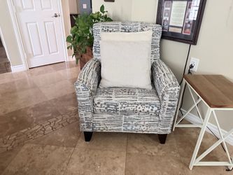 Upholstered Accent Chair with Patterned Fabric