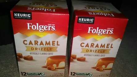 (2) Boxes Of Folger's Coffee K -Cup Pods in Caramel Drizzle Flavor!
