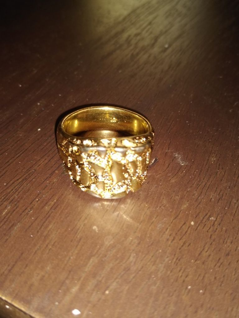 Gold Plated Nugget Ring OBO