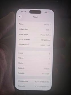 Iphone 15 pro 156gb