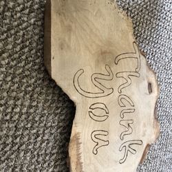Rustic wood thank sign