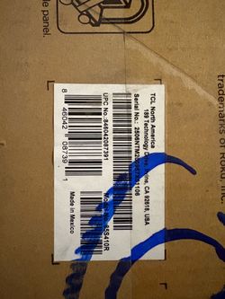 TCL 85 inch TV in box - model #