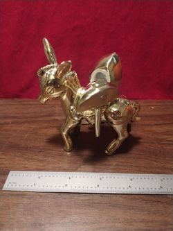 Brass donkey salt and pepper shakers