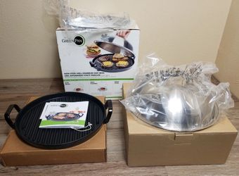The Original Green Pan 12" Grill Pan with Removeable Rack & Lid -  New In Original Box 
