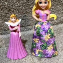 Disney Princess lot of 2 figures Aurora Sleeping Beauty & Rapunzel Tangled