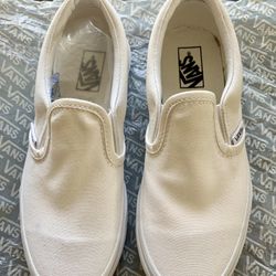 White Kids Classic Slip On Vans Unisex 2.5