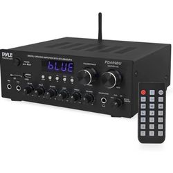 Stereo Amplifier Audio Receiver with Remote Control - Bluetooth Streaming, MP3/USB/SD/FM Radio, 2.0