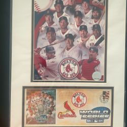 2004 Red Sox World Series Stamped Envelope And Photo