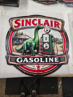 Large Sinclair Oil Gas Station Company faux vintage ad steel metal sign
