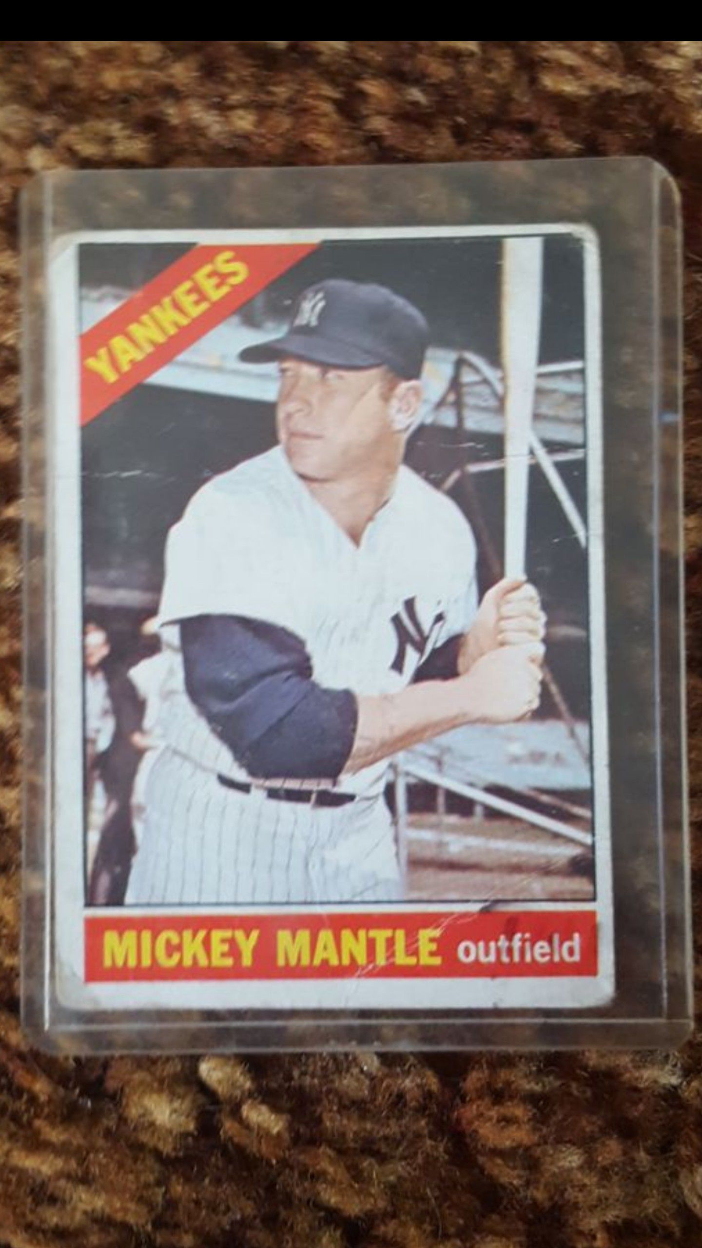 Mickey Mantle baseball card topps 1966 rare