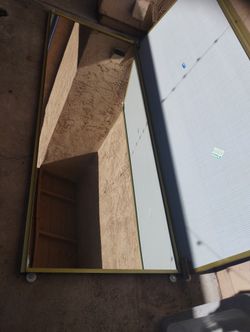 Mirrored closet doors.