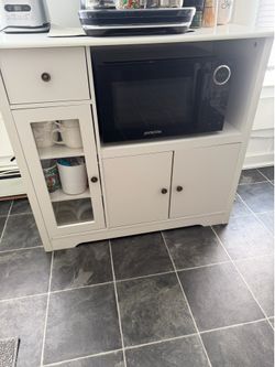 White Kitchen Cabinet/ Coffee Bar