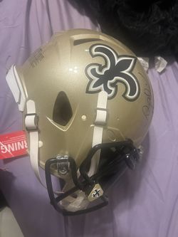 Full Size Autographed Drew Brees Helmet/ Alvin Kamara
