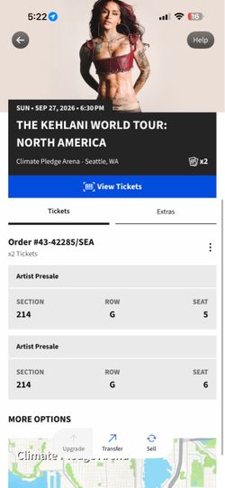 2 Kehlani Tickets for 9/27 Seattle