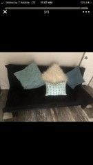 Tufted Black Futon (w/pillows if interested)