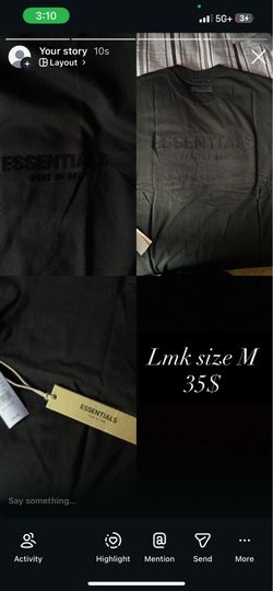Size M essential shirt