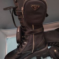 Women's  Black Prada Boots Retails At $900