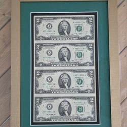 $2 US Dollar Bill Uncut
