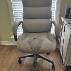 Beige Faux Leather Executive Office Chair