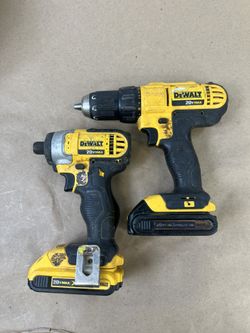 Heavily Used Drill And Impact Drive DeWalt DCF885 DCD771 With 2 Batteries,  No Charger 