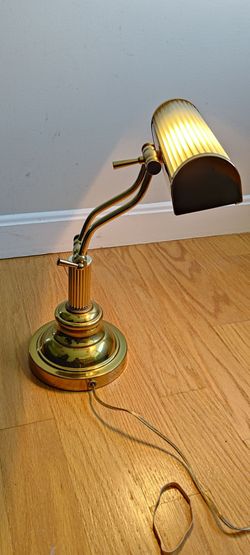 Very Rare Vintage Brass Adjustable Desk Lamp Bankers Lamp