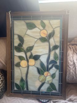 Wood framed mosaic orange trees