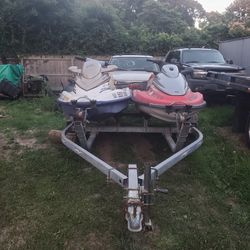 2 Jet Skis With Double Trailer