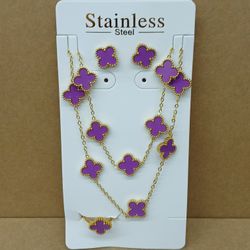 Purple clover set of 4 items 