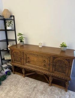 Antique Carved Wood Buffet