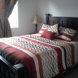 Queen Bedroom Set + Orthopedic Mattress + Nightstands + Cupboard