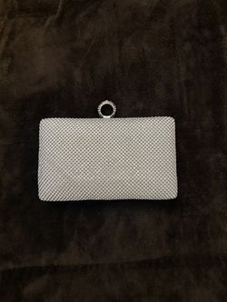 Shiny silver clutch 