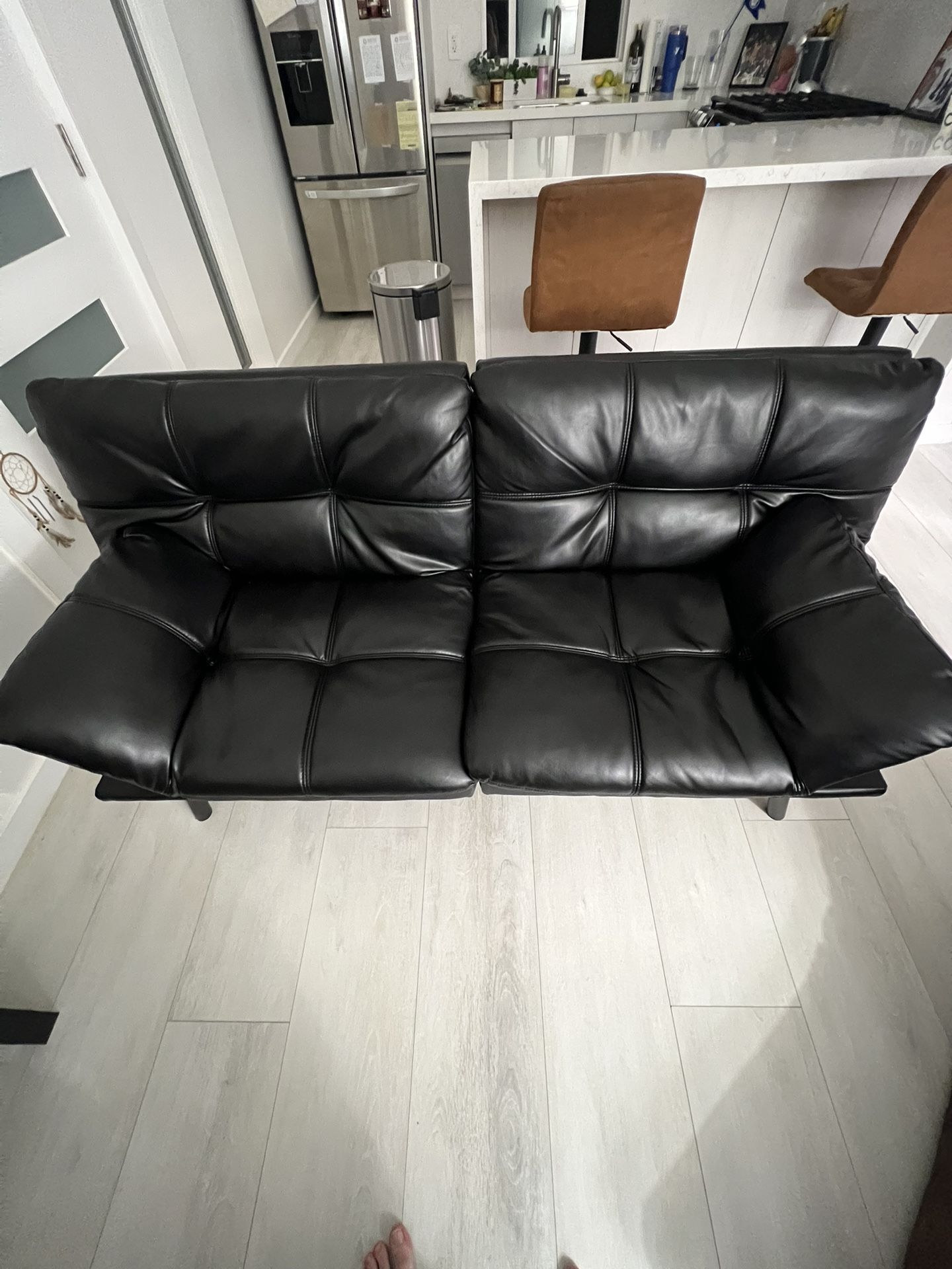 Faux Leather Futon