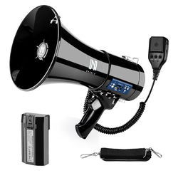 $35_new unopen box_50w Rechargeable Megaphone Bullhorn | Loud Speaker Supports Bluetooth, USB, SD, AUX Input | Built-in Siren and Recording | Slim Siz